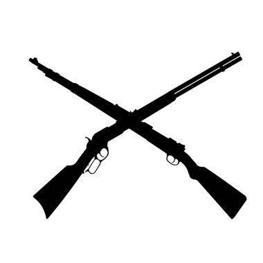 İki çapraz tüfek. Vektör illüstrasyonu