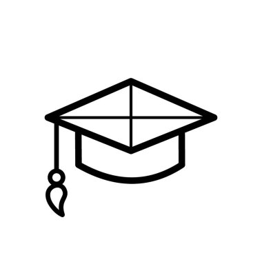 Mezuniyet yüzbaşısı, bilimsel başarı - vektör simgesi. Vektör illüstrasyonu