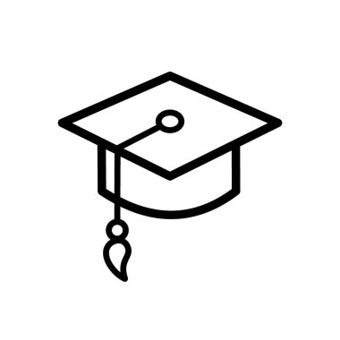 Mezuniyet yüzbaşısı, bilimsel başarı - vektör simgesi. Vektör illüstrasyonu