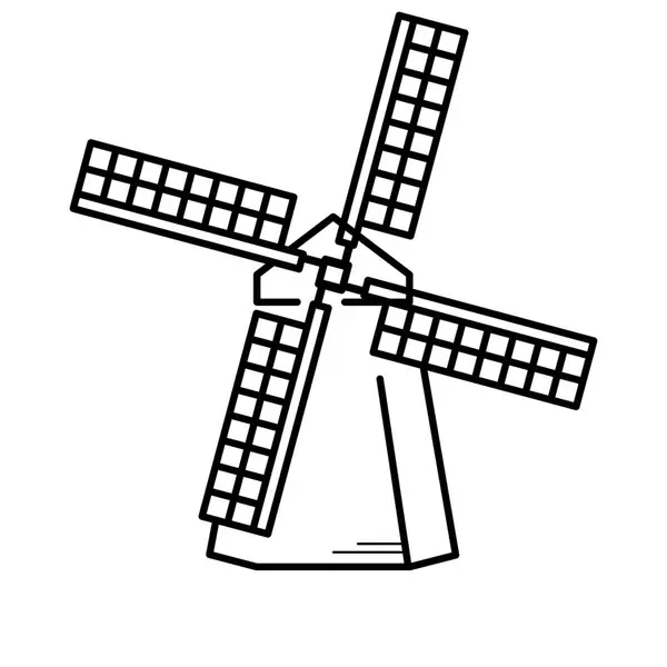 Yel değirmeni - vektör simgesi. Vektör illüstrasyonu