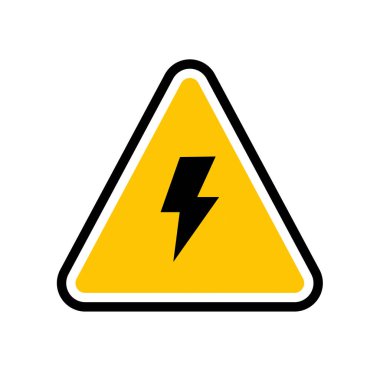 Uyarı elektrikli cihaz, elektrik vektör simgesi. Vektör illüstrasyonu