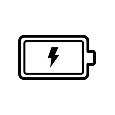 Pil, pil şarjı - vektör simgesi. Vektör illüstrasyonu