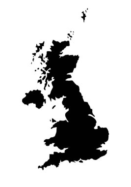 Büyük Britanya 'nın silueti. Vektör illüstrasyonu