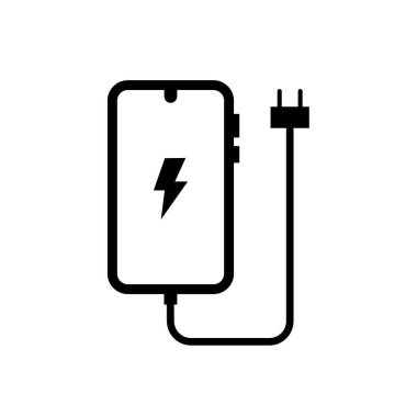 Telefon şarjı - vektör simgesi. Vektör illüstrasyonu