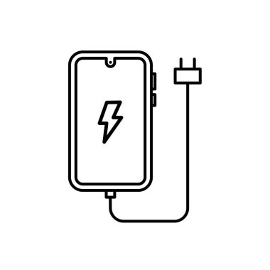 Telefon şarjı - vektör simgesi. Vektör illüstrasyonu