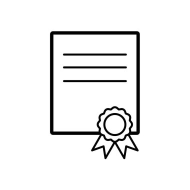 Diploma - vektör simgesi. Vektör illüstrasyonu