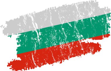 Grunge desenli bir bulgaria bayrağı. vektör illüstrasyonu