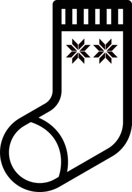 Taslak biçiminde noel çorap simgesi