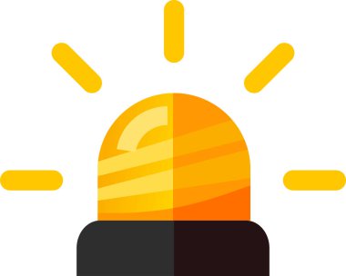 Sarı acil durum siren simgesi, vektör çizimi