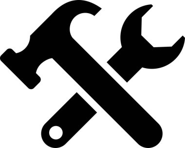 İngiliz anahtarı ve Çekiç Ağı Simgesi, Basit İllüstrasyon