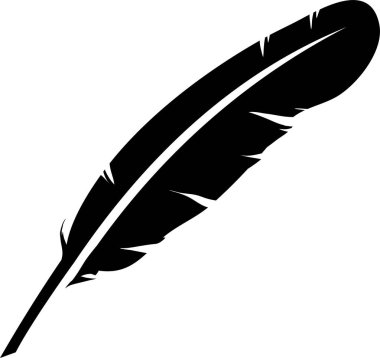 Siyah tüy simgesi. Vektör çizim