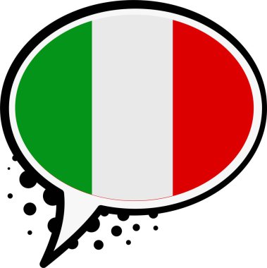 Üzerinde İtalya bayrağı olan konuşma balonu