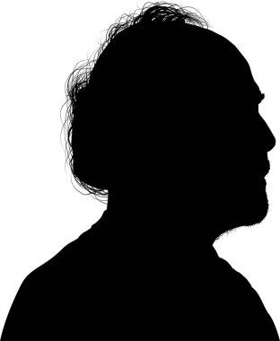 Yaşlı adamın silueti, vektör çizimi