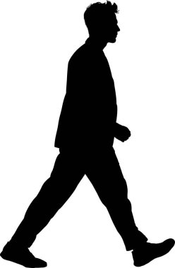 Beyaz arkaplanda insan silueti, vektör