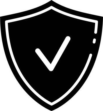 İşaretli kalkan web simgesi vektör illüstrasyonunu kontrol et