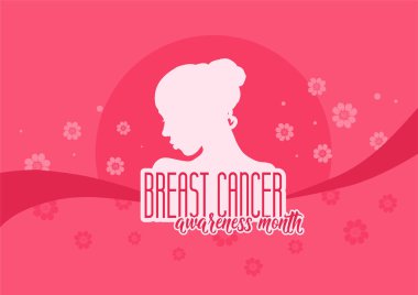 Göğüs kanseri kampanyası tasarımı, vektör illüstrasyonu 