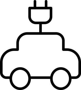 Elektrikli araba. Web simgesi vektör illüstrasyonu