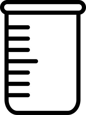 Ölçüm işaretlerini gösteren basit bir laboratuvar beher simgesi