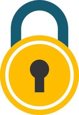 Beyaz arkaplanda asma kilit güvenlik simgesi 