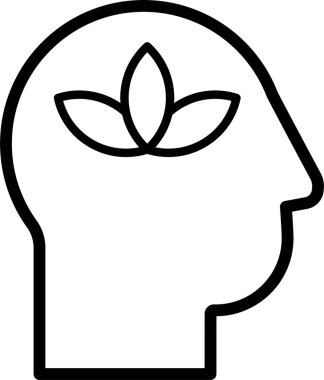 Kafasında stilize nilüfer çiçeğini gösteren bir şekil var.