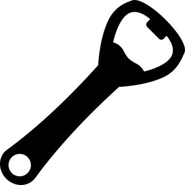 Yuvarlak saplı siyah siluet şişe açacağı.