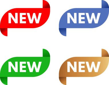 Renkli Yeni etiketlerin vektör kümesi