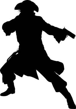 Siyah korsan silueti, vektör silueti 