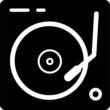 Gramofon müzik simgesinin vektör çizimi