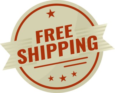 ücretsiz gönderim etiketi vektör illüstrasyonu