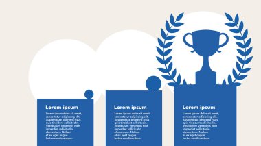 Ödül kupası, kazanan kupa. ticari bilgi şablonu