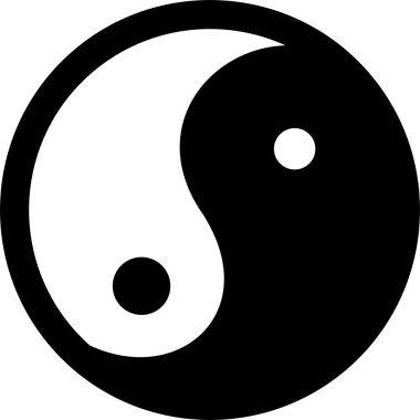 Klasik siyah beyaz yin yang sembolü tasarımı