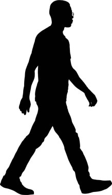 Kendine güvenen yetişkin bir adamın silueti.