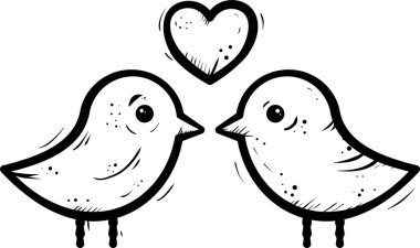 Birbirine bakan iki tatlı kuş.