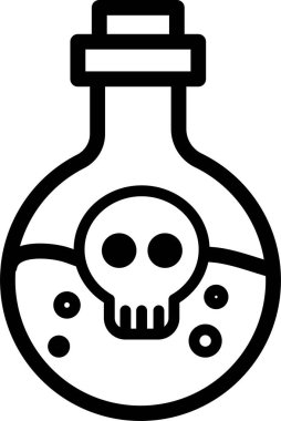zehirli şişe simgesi katı biçimde