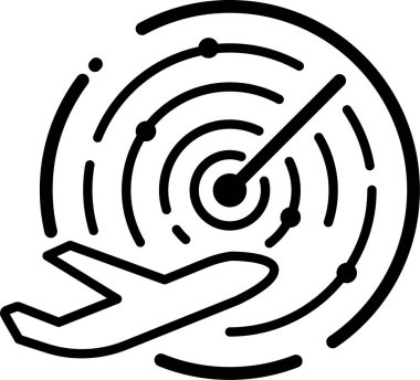 flight radar icon, vector illustration