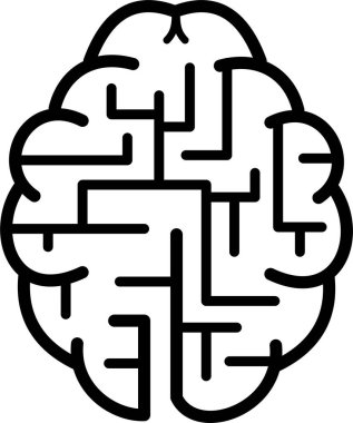 Beyin kısaltması ağ ikonu vektör illüstrasyonu