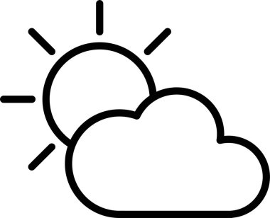 bulut ve güneş web ikonu vektör illüstrasyonu