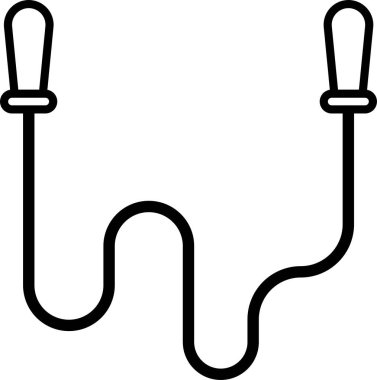 Eğimli çizgi ile basit ip atlama simgesi