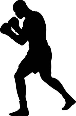 Boksör silueti, vektör illüstrasyonu