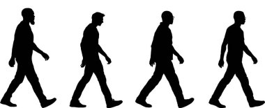 Yürüyen adamın siluet vektör kümesi