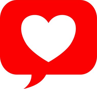 Aşk sembolü web vektör illüstrasyonlu konuşma balonu