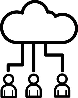 bulut ağı veri web simgesi vektör illüstrasyonu