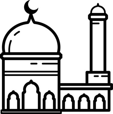 cami inşa etme web simgesi vektör illüstrasyonu