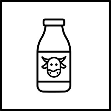Süt Şişesi ikon vektör illüstrasyonu