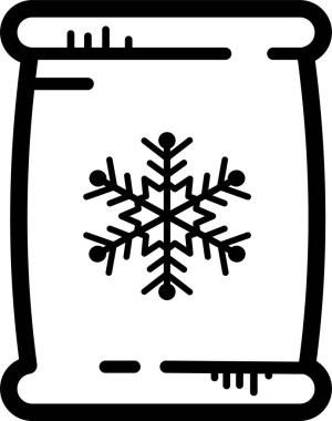 Yılbaşı kar tanesi kış ikonu, vektör illüstrasyonu