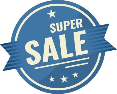 Süper Satış Bayrağı. Vektör illüstrasyonu