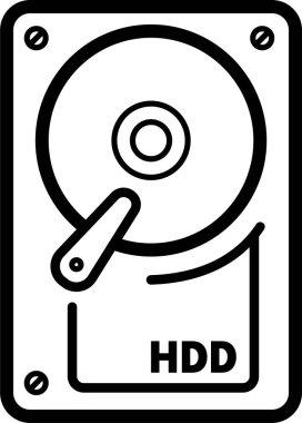 Hard Disk Simgesi, Hdd İşareti, Vektör İllüstrasyonu