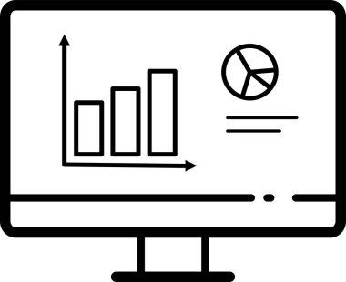 grafik şeması web simgesi basit vektör illüstrasyonu
