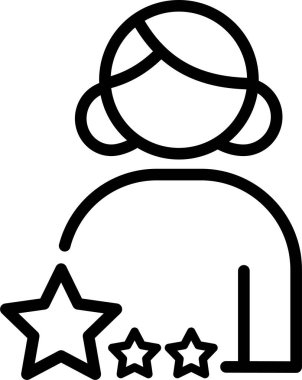 Üç yıldızlı derecelendirme simgesi taşıyan kadın