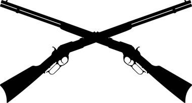 Beyaz arkaplanda siyah silah silueti çizimi 